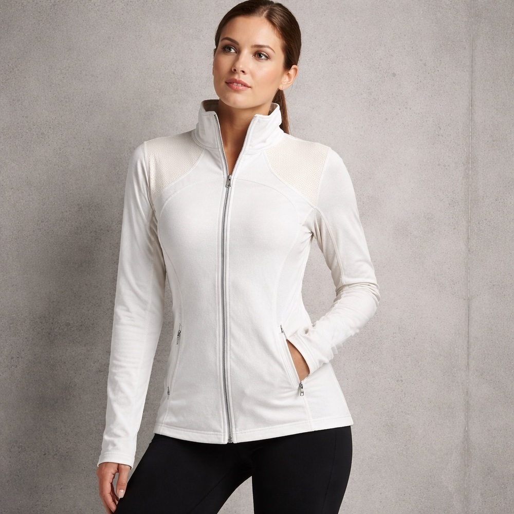 Lululemon White Zip Front Jacket | Fitted | Size 8